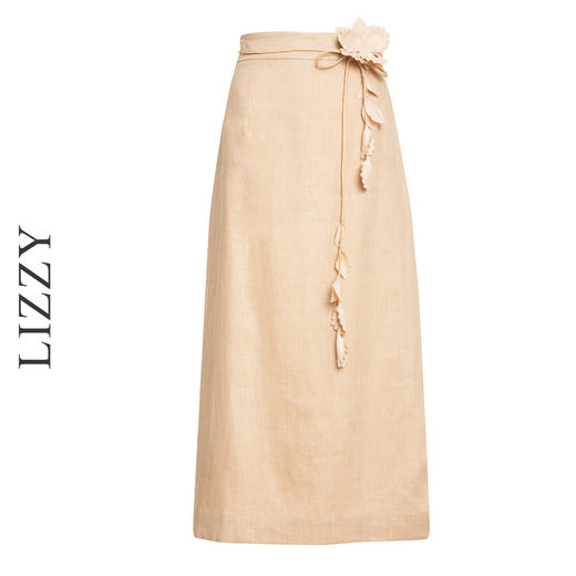 LIZZY优雅文艺范知性通勤修身显瘦半身裙{配立体花腰带}7988 商品图4