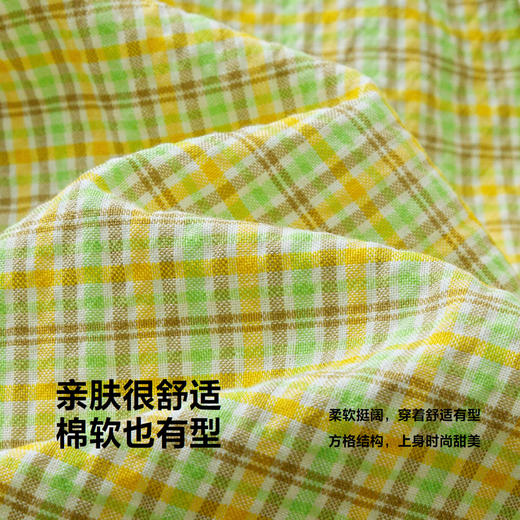 迷你巴拉女童短袖衬衫夏季宝宝甜美法式田园风柔软儿童上衣 商品图3