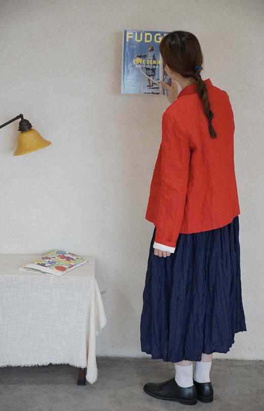 (5折) apuntob 圆领微A字版型红色短外套 商品图8