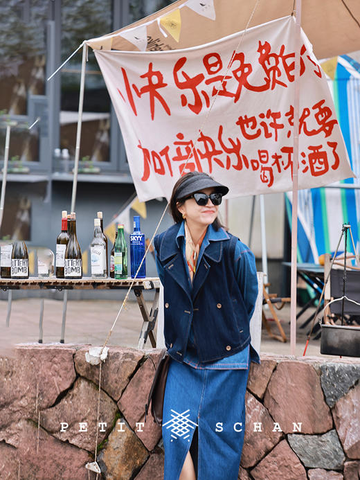 PETIT SCHAN小闪 CLO#478 小丹宁公式 奥地利兰精莫代尔双排扣牛仔马甲 商品图0