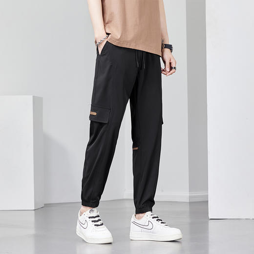 【冰丝弹力】【新款DYF】大依优型大码薄款收脚工装裤休闲裤加肥加大男装舒适胖子肥佬百搭工装裤运动裤长裤 商品图1