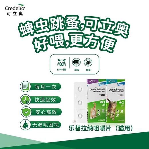 可立奥猫咪用口服外驱咀嚼片法国进口口服驱虫药猫猫宠物蜱虫跳蚤 商品图1