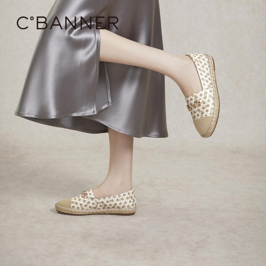 千百度编织圆头渔夫鞋女春季休闲鞋平底鞋单鞋A24160115 商品图2