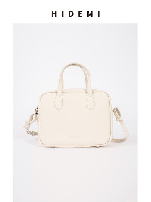 HIDEMI进口荔枝牛皮togo皮波士顿可拆卸多功能斜跨手提包小号 商品图7