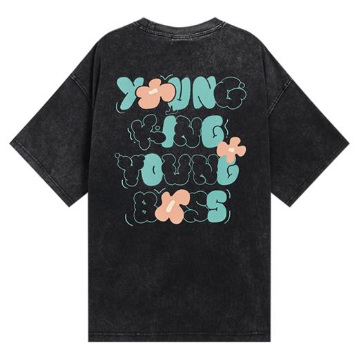 YKYB黄子韬印花T恤夏纯棉新款水洗重磅宽松美式街头潮流复古短袖 商品图3
