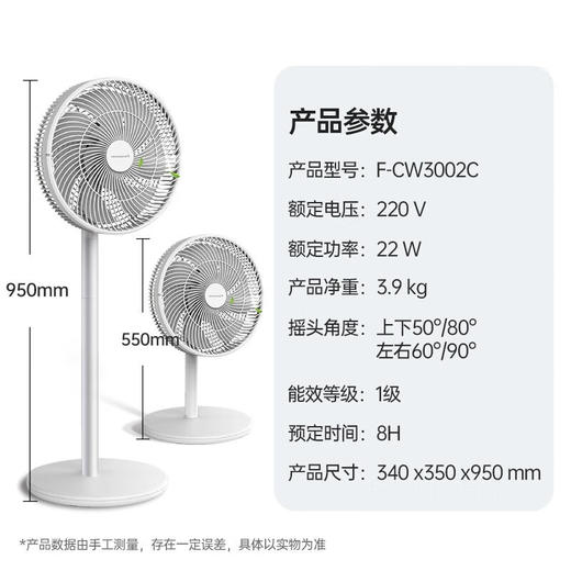 松下家用落地电风扇直流变频落地扇轻音节能柔风定时风扇可定时遥控 落地扇 台地两用 商品图2