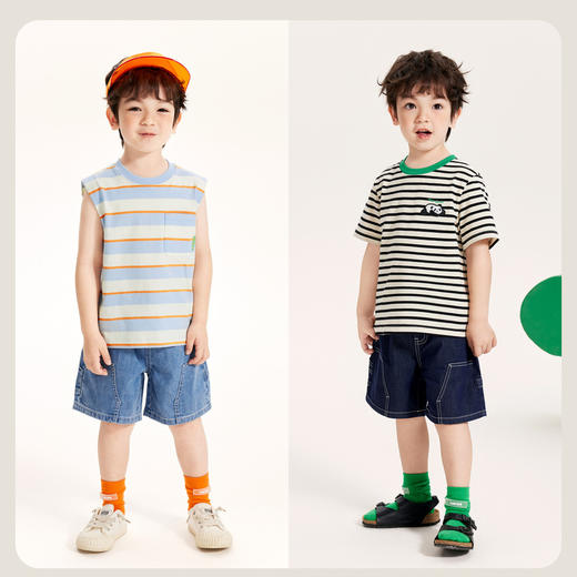 【工装短裤】迷你巴拉男童裤子夏季新品潮流牛仔短裤 商品图2