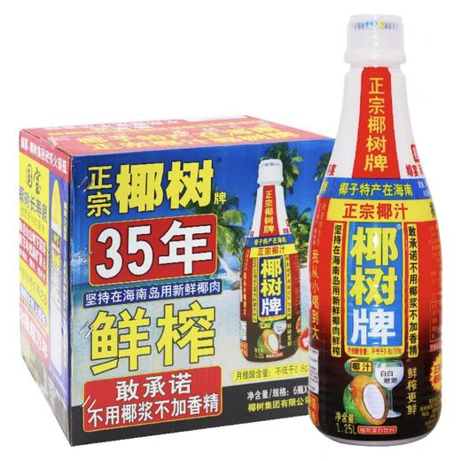 椰树鲜榨椰汁 1.25L*6瓶/件 商品图0
