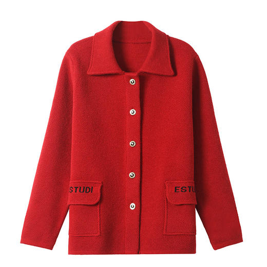 新款翻领毛衣针织开衫二八月外搭CC-5862 商品图4