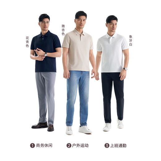 【如新系列】桑蚕丝通气格POLO衫245A0P901S 商品图2