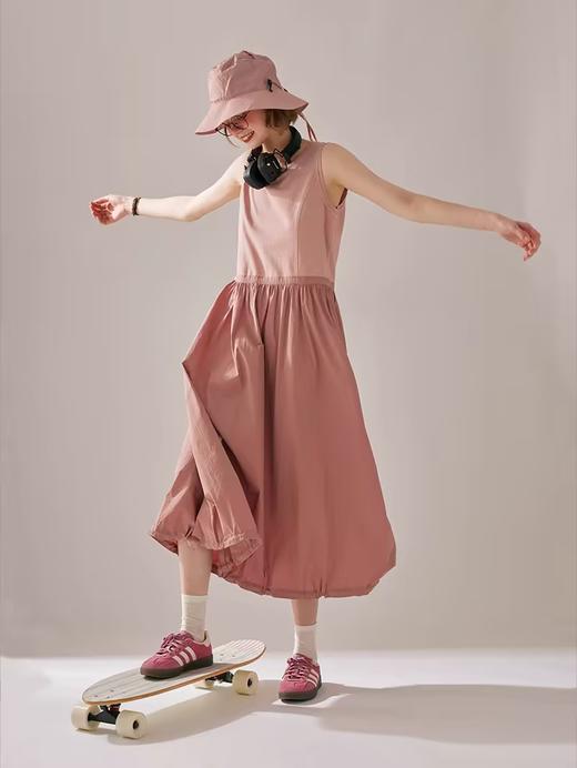 浮生八记/24A016/城市工装外套针织拼棉锦无袖连衣裙 商品图2