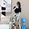 奢姿2025年夏季新款大码女装减龄印花拼接裙子胖妹妹方领连衣裙9932852792 商品缩略图0