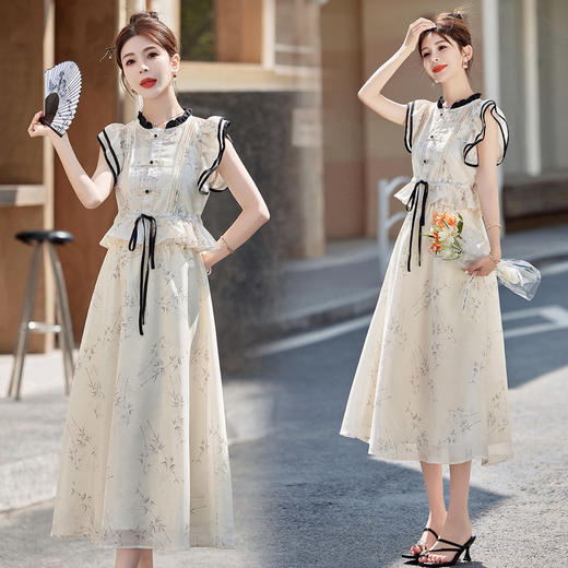 2024夏季新款气质淑女连衣裙长裙子三件套 BX2511 商品图0