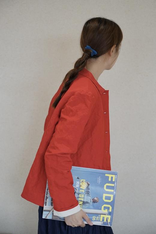 (5折) apuntob 圆领微A字版型红色短外套 商品图6