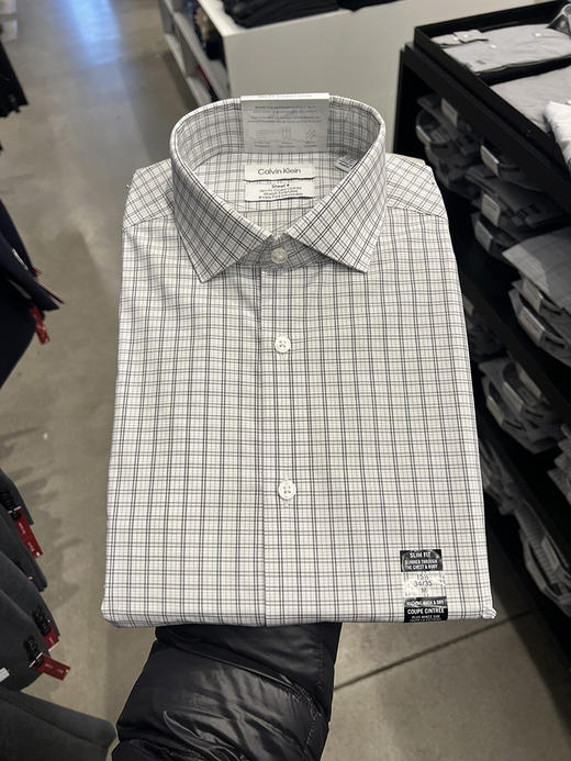 瑕疵Calvin Klein/CK 男士修身抗皱排汗弹力休闲商务长袖衬衫 商品图3