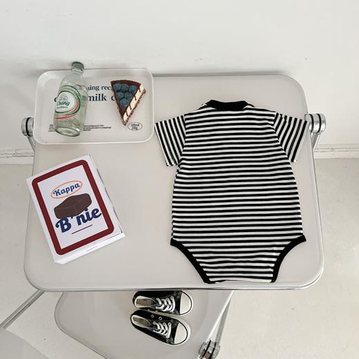【夏日婴童装，宝哈衣短装袭来！】夏季男宝哈衣婴幼儿爬服，帅气条纹连体衣周岁短袖三角爬服，时尚又实用，让宝宝在夏季时尚出行-lm！-QQ 商品图3