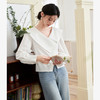法式气质优雅通勤风白衬衫女不规则设计感翻领衬衣V0040801 商品缩略图3