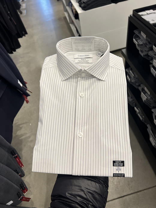 瑕疵Calvin Klein/CK 男士修身抗皱排汗弹力休闲商务长袖衬衫 商品图2