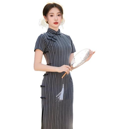 民国风旗袍复古老上海春季条纹YG2349 商品图4