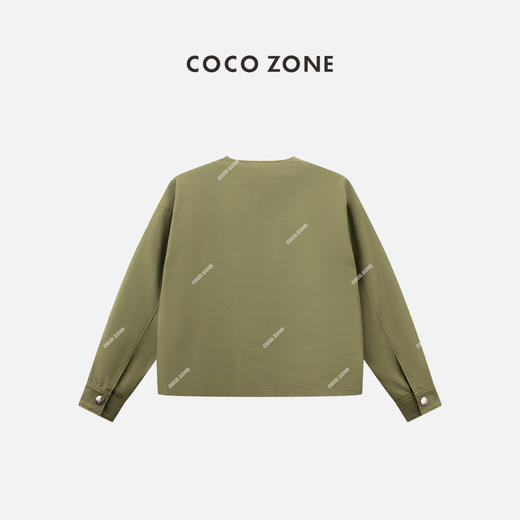 COCO ZONE2024时尚大口袋工装外套早春圆领单排扣上衣CC1A0536 商品图1