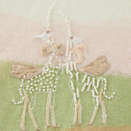 谜底V领针织开衫中袖女2024夏季新品复古文艺风宽松上衣242MZ0870 商品图3