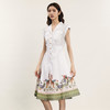 谜底下摆印花连衣裙2024年夏季新品文艺风V领收腰中长裙242ML0685 商品缩略图1