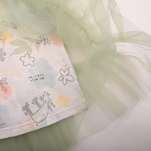 棉果果夏季新品女童纯棉网纱连衣裙M222701224247 商品图5