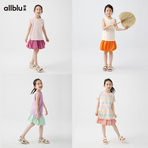 【好友特惠】幼岚云朵花苞裙轻薄透气自然轻盈蓬松24夏季新款儿童女童半身裙ZY 商品图2