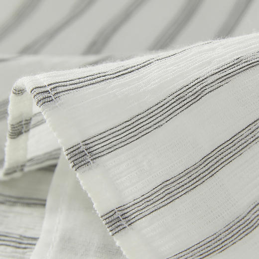 谜底大廓形衬衫分袖女2024夏季新品复古条纹慵懒风衬衣242MC0649 商品图3