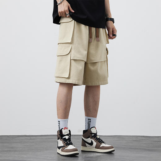 【纯棉】【新款DYF】大依优型大码五分裤大号裤子弹力透气加肥加大夏季松紧腰宽松运动短裤沙滩裤 商品图2