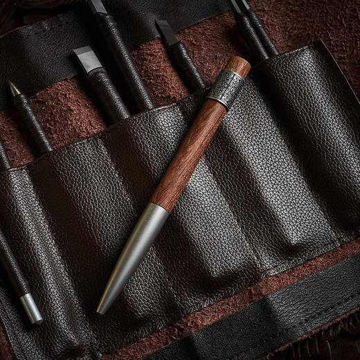 笔下 钢木转经筒签字笔 轮回花梨木 商品图4