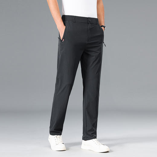 【Q】【冰丝高弹】【新款DWN】大依优型大码半松紧腰冰丝裤休闲裤加肥加大休闲裤大号裤子长裤夏季宽松胖子男装 商品图2