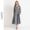 LIZZY法式优雅手绘印花工装风高级感气质V领大摆连衣裙8025 商品缩略图1