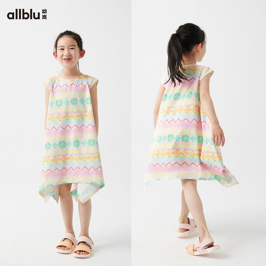 【夏Vol.3-闪亮铠甲】幼岚「宣纸速干」唐纹飞袖儿童连衣裙新中式吸湿透气ZY 商品图2