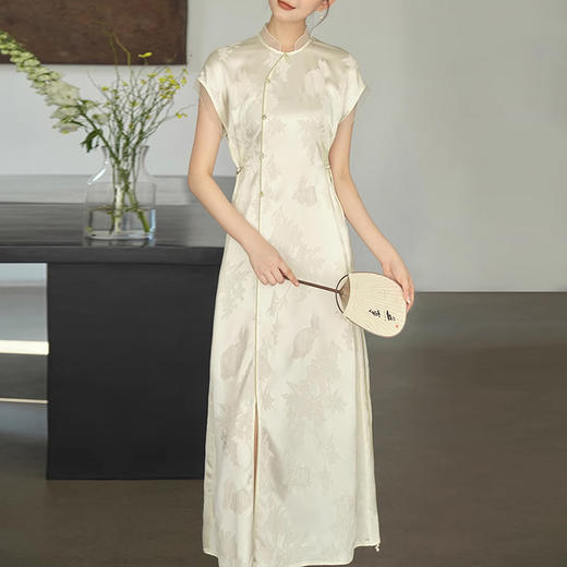 裁缝学苑AQ262新中式醋酸国风提花连衣裙纸样女装长裙子版型图纸 商品图2