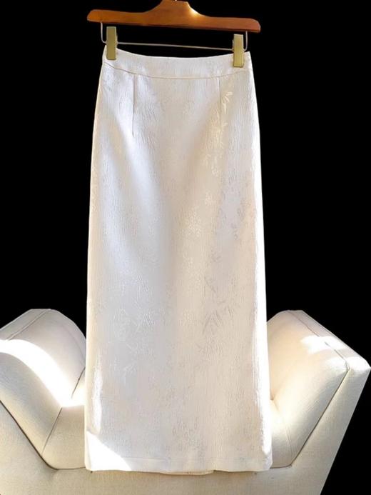 黑色改良新中式国风盘扣包臀裙秋冬新款复古提花高腰显瘦半身裙女_ym 商品图7