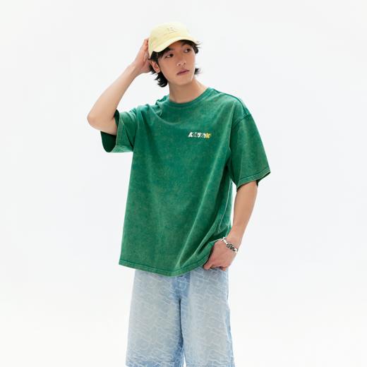 YKYB黄子韬印花T恤夏纯棉新款水洗重磅宽松美式街头潮流复古短袖 商品图1