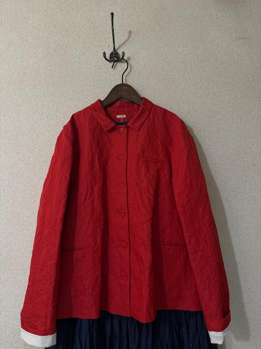 (5折) apuntob 圆领微A字版型红色短外套 商品图13