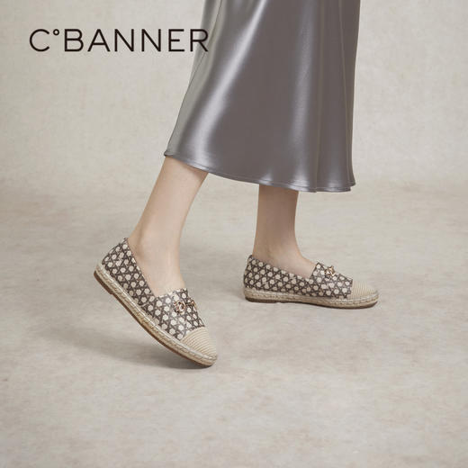 千百度编织圆头渔夫鞋女春季休闲鞋平底鞋单鞋A24160115 商品图0