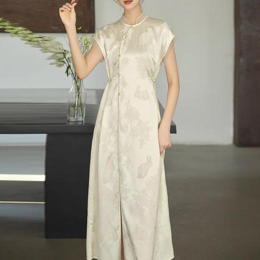 裁缝学苑AQ262新中式醋酸国风提花连衣裙纸样女装长裙子版型图纸 商品图1