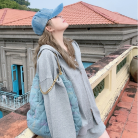 2024晶晶同款~春秋小个子网红休闲运动加厚慵懒风时尚百搭套装半身裙