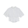 谜底白衬衫短袖女2024夏季新品通勤风设计感泡泡袖衬衣242MC0640 商品缩略图4