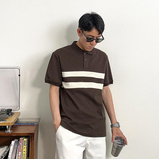 徐太浪高级感拼色polo衫短袖男夏季新款潮流百搭男士体恤半袖上衣 商品图2