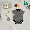 【夏日婴童装，宝哈衣短装袭来！】夏季男宝哈衣婴幼儿爬服，帅气条纹连体衣周岁短袖三角爬服，时尚又实用，让宝宝在夏季时尚出行-lm！-QQ 商品缩略图0