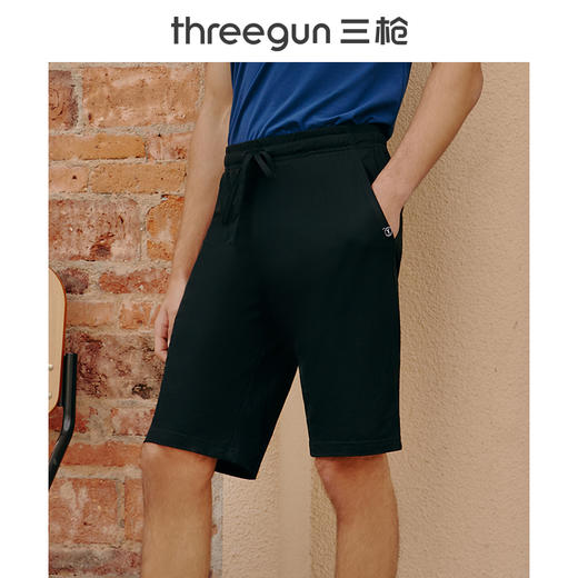 Threegun三枪 【麻感珠地】男士休闲短裤-50645B011 商品图0
