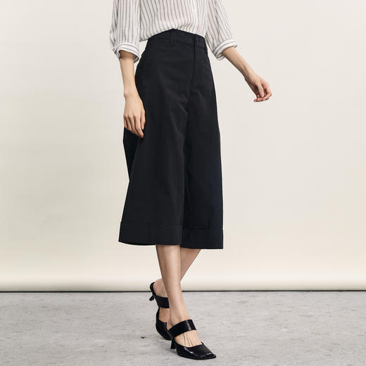 谜底七分阔腿裤女2024年夏季新品通勤风高腰百搭休闲裤242MK0642 商品图3