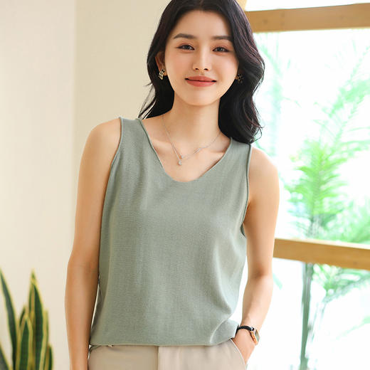 纤束马法式俏皮卷边吊带衫 YRT-733 商品图0