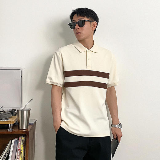 徐太浪高级感拼色polo衫短袖男夏季新款潮流百搭男士体恤半袖上衣 商品图1