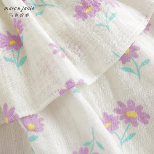 马克珍妮2024年夏装新款女童纯棉雏菊满印蛋糕半裙240633 商品图3