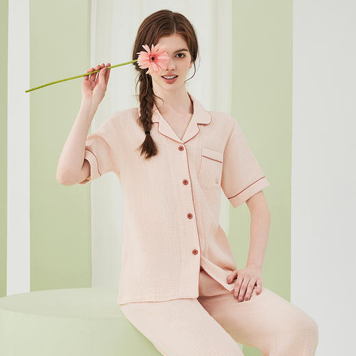 【夏季情侣款|全棉双层绉纱家居服睡衣| A类面料 】100%新疆长绒棉 非常的软哦！ 商品图4